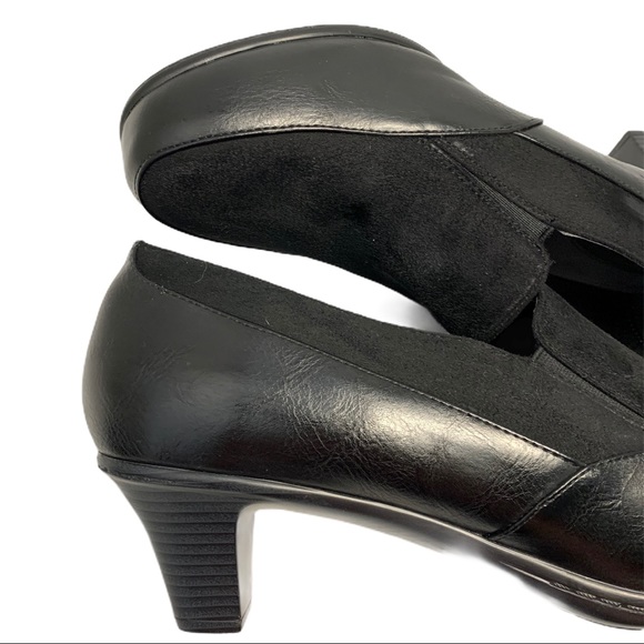 Catherines Black Slip On Loafer Heels- Size 12 W - Picture 5 of 13